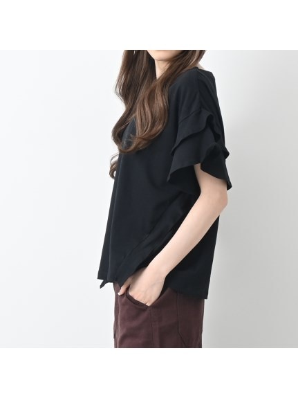 綿100％ 袖ダブルフリルTシャツ　大きいサイズ レディース（Tシャツ）Felt Maglietta（フェルトマリエッタ(L-5L)）  25