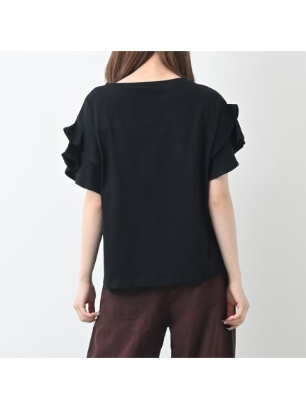 綿100％ 袖ダブルフリルTシャツ　大きいサイズ レディース（Tシャツ）Felt Maglietta（フェルトマリエッタ(L-5L)）  26
