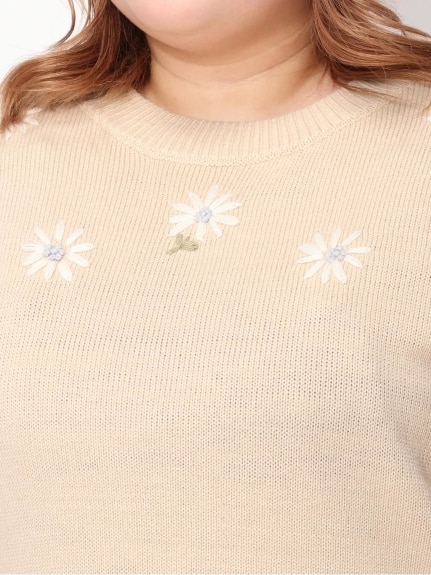 ボリューム袖フラワー刺繍ニット（ニット・セーター）Re-J&supure（リジェイアンドスプル）  04