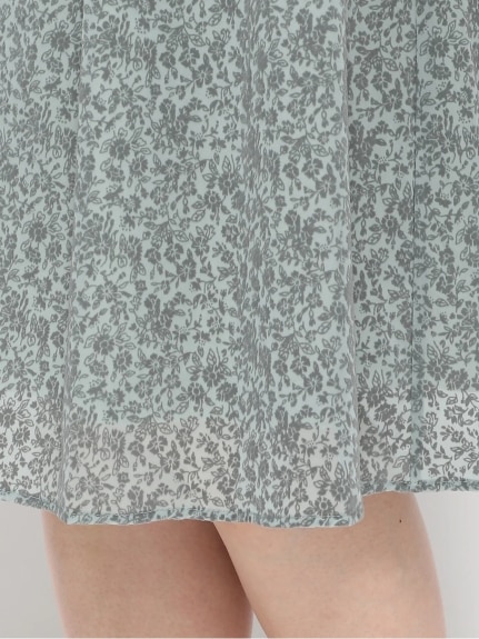 【WEB限定】ベルト付小花フロッキースカート（ひざ丈スカート）Re-J&supure（リジェイアンドスプル）  05