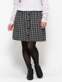 【WEB限定】ツィードチェック台形スカート