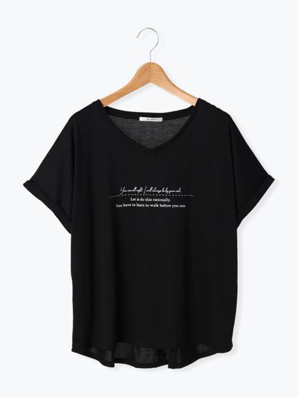 メッセージプリントVネックTシャツ（カットソー・プルオーバー）Re-J&supure（リジェイアンドスプル）  03