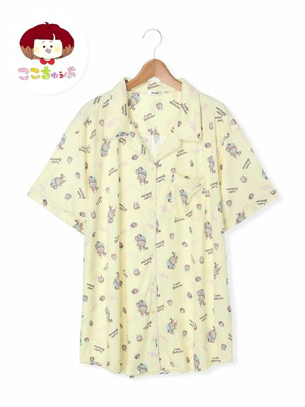 【華城ここあさんコラボルームウェア】カップケーキチュニックシャツ（パジャマ）Re-J&supure（リジェイアンドスプル）  01