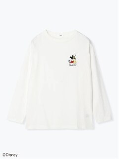 【DISNEY/ディズニー/ミッキーマウス】「ミッキーマウス＆プルート」ワンポイントロングTシャツ