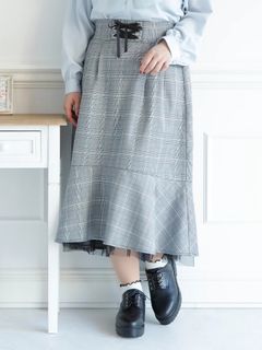 【WEB限定】裾チュール重ねロングスカート
