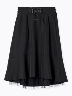 【WEB限定】裾チュール重ねロングスカート