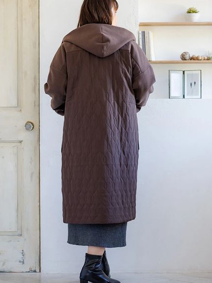 「RAY BEAMS」ウール混裾切り替えコート黒M~L