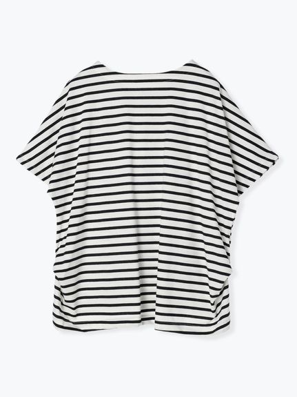 裾タックゆるTシャツ（ボーダー・無地）（カットソー・プルオーバー）Re-J&supure（リジェイアンドスプル）  12