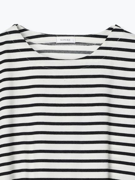 裾タックゆるTシャツ（ボーダー・無地）（カットソー・プルオーバー）Re-J&supure（リジェイアンドスプル）  13