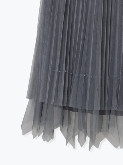 【WEB限定】パール付きリバーシブルチュールスカート（ひざ丈スカート）Re-J&supure（リジェイアンドスプル）  15