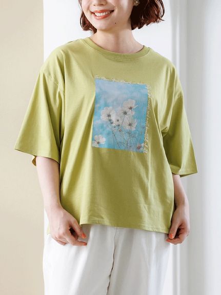 【接触冷感】転写刺繍Tシャツ（カットソー・プルオーバー）Re-J&supure（リジェイアンドスプル）  01