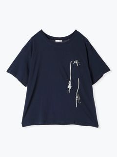ロープ猫刺繍Tシャツ