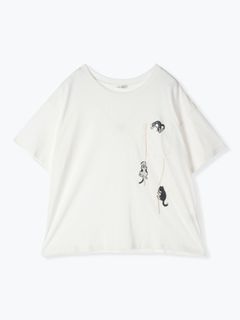 ロープ猫刺繍Tシャツ