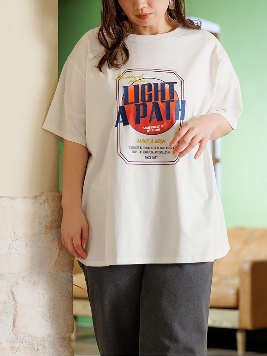 Alinoma】ロゴ刺繍ビッグTシャツRe-J&supure(リジェイアンドスプル