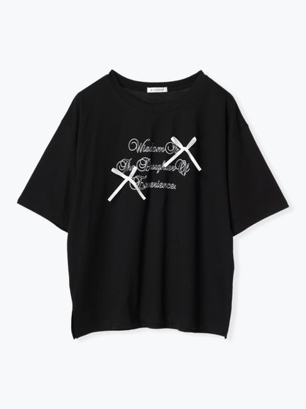 サテンリボンロゴTシャツ（カットソー・プルオーバー）Re-J&supure（リジェイアンドスプル）  02