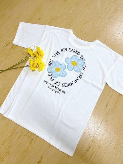 レースフラワー刺繍Tシャツ（カットソー・プルオーバー）Re-J&supure（リジェイアンドスプル）  03