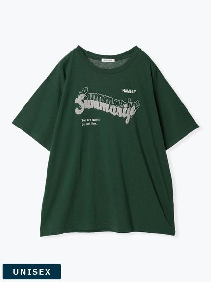 サガラ刺繍ユニセックスロゴTシャツ（カットソー・プルオーバー）Re-J&supure（リジェイアンドスプル）  01