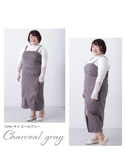 【Alinoma】スウェードポンチ ジャンパースカート / 大きいサイズ ハッピーマリリンA HAPPY MARILYN(ハッピーマリリン
