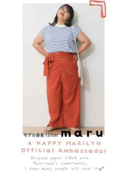 maruさんコラボ巻きワイドパンツ / 大きいサイズ ハッピーマリリン（ワイドパンツ・ガウチョパンツ）A HAPPY MARILYN（ハッピーマリリン）  01