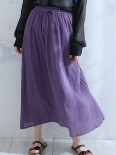 風通る綿楊柳涼やかロングスカート / 大きいサイズ ハッピーマリリン
