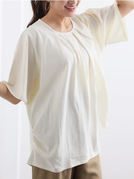 綿１００胸元タック入りＴシャツ / 大きいサイズ ハッピーマリリン（Tシャツ）A HAPPY MARILYN（ハッピーマリリン）  01