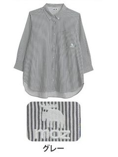 【moz】ボタンダウンチュニックシャツ / 大きいサイズ ハッピーマリリン