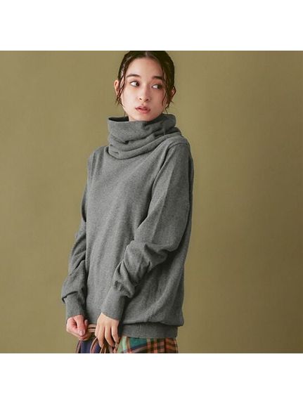 綿１００％タートルネックセーター　大きいサイズ レディース