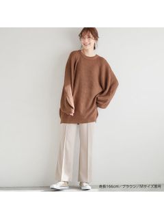 【L-5L】バルーン袖ゆるニット　大きいサイズ レディース