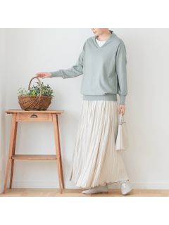 綿１００％カシュクール衿セーター　大きいサイズ レディース