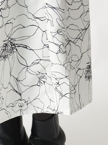 線画花柄タックフレアースカート　大きいサイズレディース（ひざ丈スカート）Alotta（アロッタ）  19