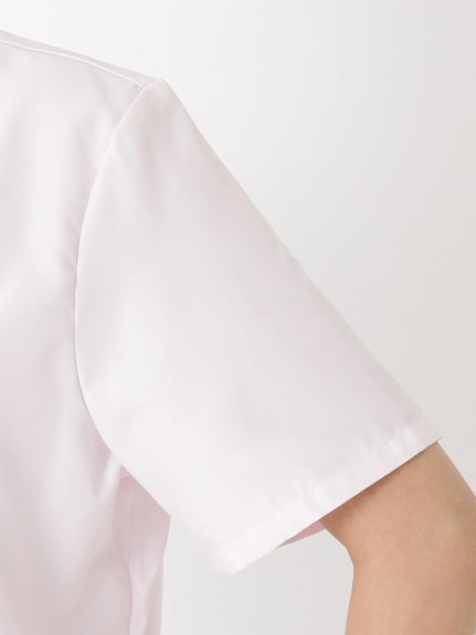 ［洗える］リボン付き綿混シャツ ブラウス/ 大きいサイズ 半袖 事務服 オフィス アイトス HCB8120（事務服・制服）Pieds（アイトス）  05