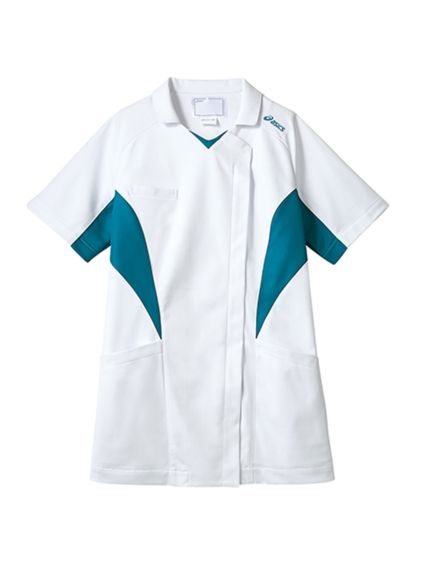 チュニック / 半袖 ナースジャケット 白衣 ナース 医療 大きいサイズ 住商モンブラン CHM357（ナースウェア（チュニック・エプロン・予防衣））asics（アシックス）  05