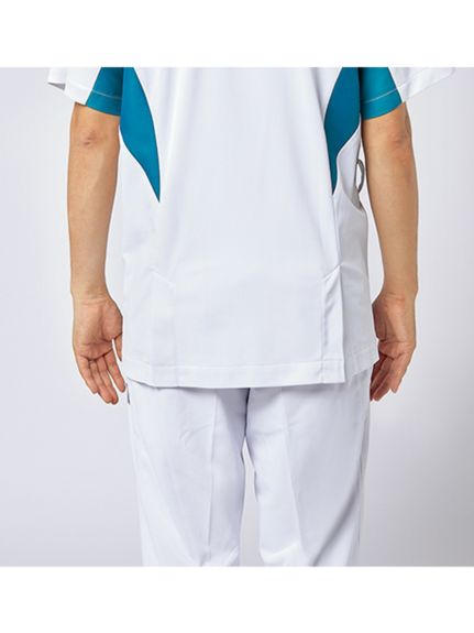 チュニック / 半袖 ナースジャケット 白衣 ナース 医療 大きいサイズ 住商モンブラン CHM357（ナースウェア（チュニック・エプロン・予防衣））asics（アシックス）  08