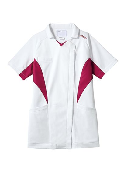 チュニック / 半袖 ナースジャケット 白衣 ナース 医療 大きいサイズ 住商モンブラン CHM357（ナースウェア（チュニック・エプロン・予防衣））asics（アシックス）  09