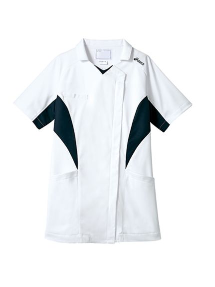 チュニック / 半袖 ナースジャケット 白衣 ナース 医療 大きいサイズ 住商モンブラン CHM357（ナースウェア（チュニック・エプロン・予防衣））asics（アシックス）  10