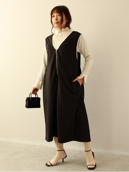 ワンピースLL大きいサイズ　ピサーノ　上品ジョーゼット♡ジャンパーワンピーススカート