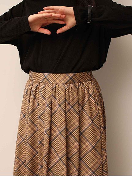 バイヤス チェック ロング スカート　大きいサイズレディース（ロング丈・マキシ丈スカート）leswel（レスウェル）  13