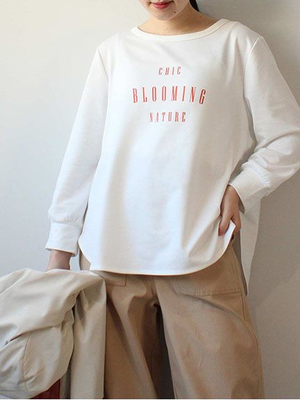 ミニ裏毛 プリントTシャツカットソー　大きいサイズレディース（Tシャツ）leswel（レスウェル）  01