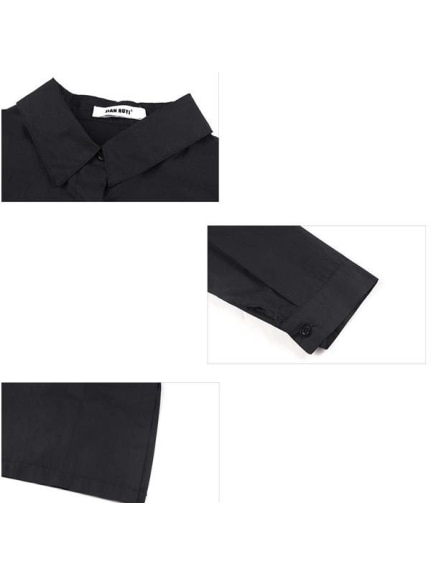 シンプル 襟付き サイドスリット ロングシャツ チュニック トップス　大きいサイズ レディース（シャツ・ブラウス）sanmaru（サンマル）  17