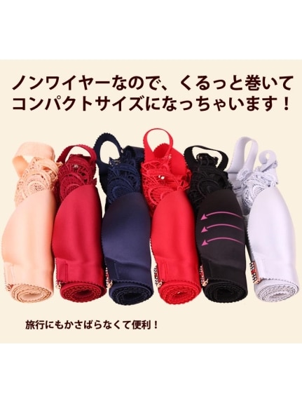 人気のフロントホックブラ チョウの刺繍が美しい ノンワイヤー ブラジャー フロントホック　大きいサイズ 下着（ノンワイヤーブラジャー）sanmaru（サンマル）  05