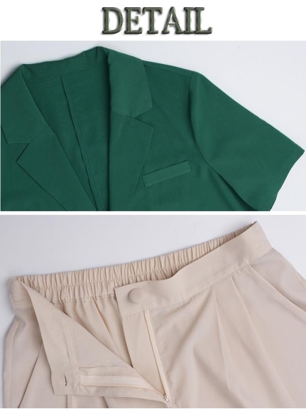半袖ジャケット+エレガントショートパンツのサマースーツ　大きいサイズ レディース（スーツセット）sanmaru（サンマル）  05
