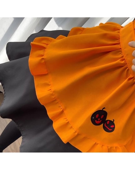 オレンジとブラックのハロウィンデザイン！メイドコスプレワンピースセット　大きいサイズ レディース（コスプレ）sanmaru（サンマル）  09