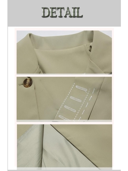袖口の刺繍が個性的なダブルブレスト テーラードジャケット　大きいサイズ レディース（テーラードジャケット）sanmaru（サンマル）  05
