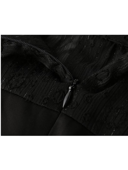 シフォンコラージュ 大人可愛い サマー リトルブラックドレス　大きいサイズ レディース（ひざ丈ワンピース）sanmaru（サンマル）  19