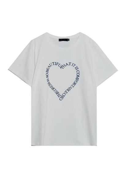 ロゴで作ったハートがおしゃれ！オトナ女子のビッグ半袖Tシャツ　大きいサイズ レディース（Tシャツ）sanmaru（サンマル）  18