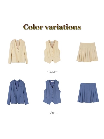 ジャケット+ベスト+スカート綺麗めカラー3ピーススーツ　大きいサイズ レディース（スーツセット）sanmaru（サンマル）  04