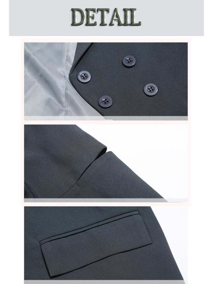平行四辺形の4つボタンで袖カットデザインのモードなジャケット　大きいサイズ レディース（テーラードジャケット）sanmaru（サンマル）  06