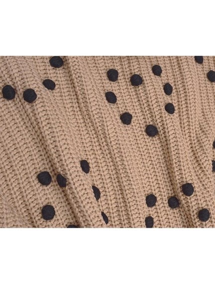 毛糸玉をハート柄に刺繍！ オーバーサイズ ニットセーター　大きいサイズ レディース（ニット・セーター）sanmaru（サンマル）  19