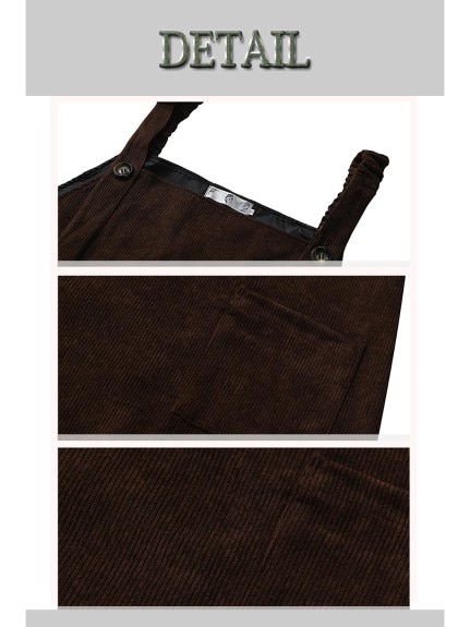 レトロチックなコーデュロイ ミモレ丈 肩紐 ジャンパースカート　大きいサイズ レディース（ジャンパースカート）sanmaru（サンマル）  05