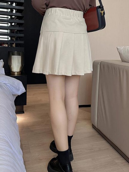 ウール調ツイル アシンメトリー  Aライン プリーツショートスカート　大きいサイズ レディース（その他スカート）sanmaru（サンマル）  15